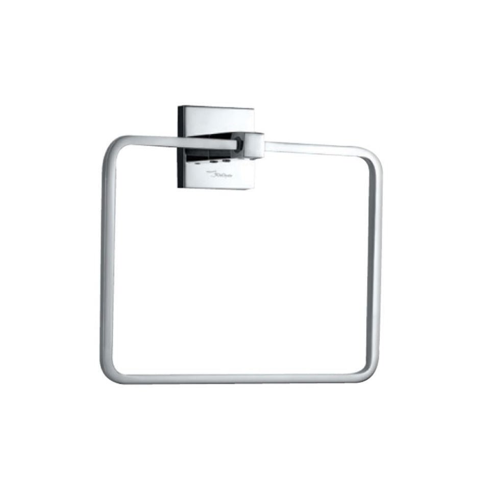 JAGUAR SQUARE TOWEL RING WITH WALL FLANGE-AKP-CHR-35721P- CHROME