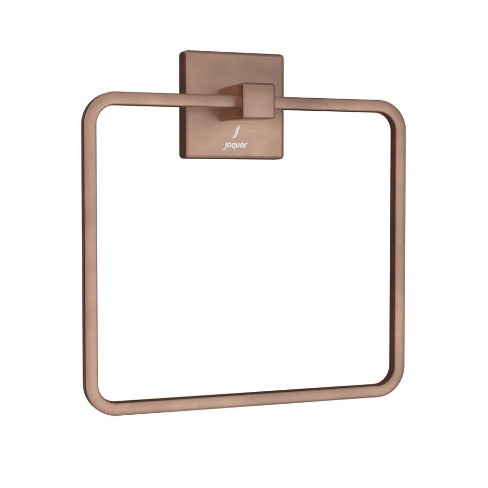 JAGUAR SQUARE TOWEL RING WITH WALL FLANGE-AKP-ACR-35721P- ANTIQUE COPPER