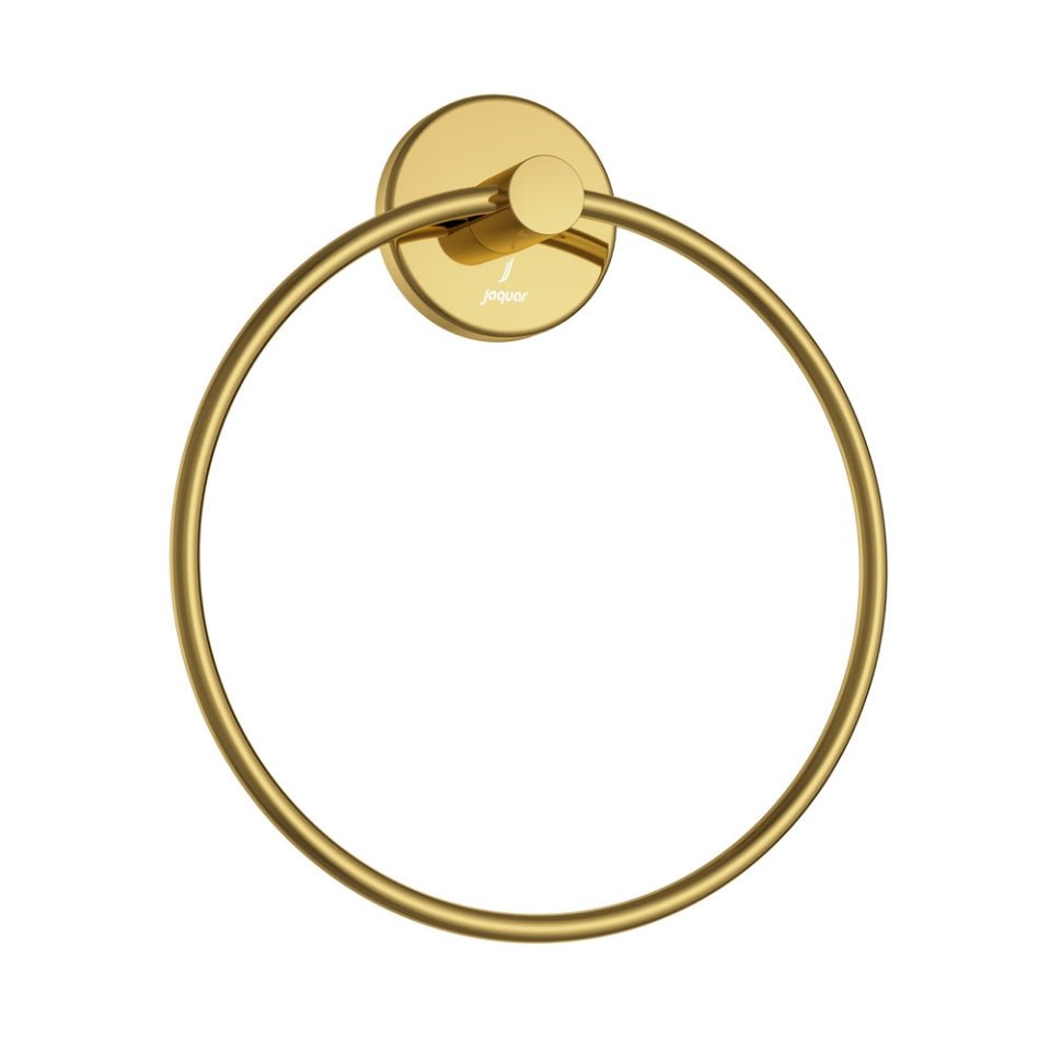 JAGUAR ROUND TOWEL RING WALL FLANGE ACN-GBP-1121BN GOLD BRIGHT PVD