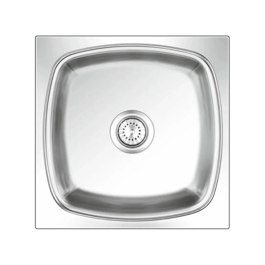 Nirali Stainless Steel Sink Popular Range SQUARE PLAIN BIG ( 19 x 19 inches ) - Satin