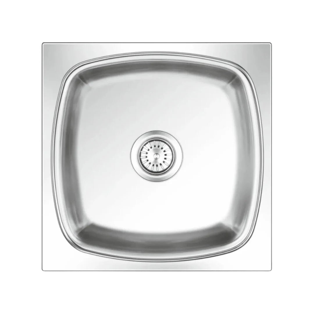 Nirali Stainless Steel Sink Popular Range SQUARE PLAIN SMALL ( 17 x 17 inches ) - Satin