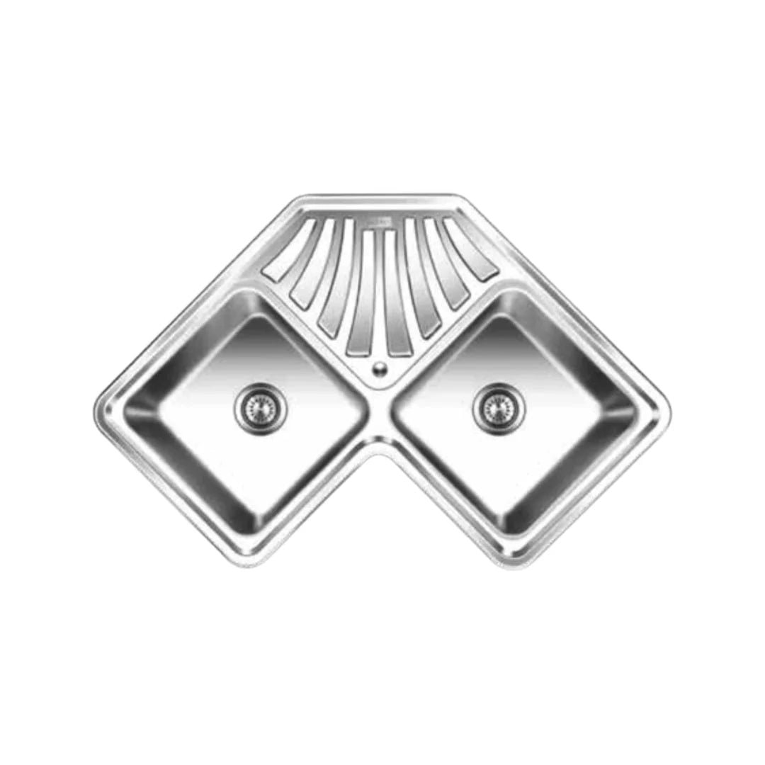 Nirali Stainless Steel Sink D'Signo Range WONDER CORNER ( 36 x 20 inches ) - Satin
