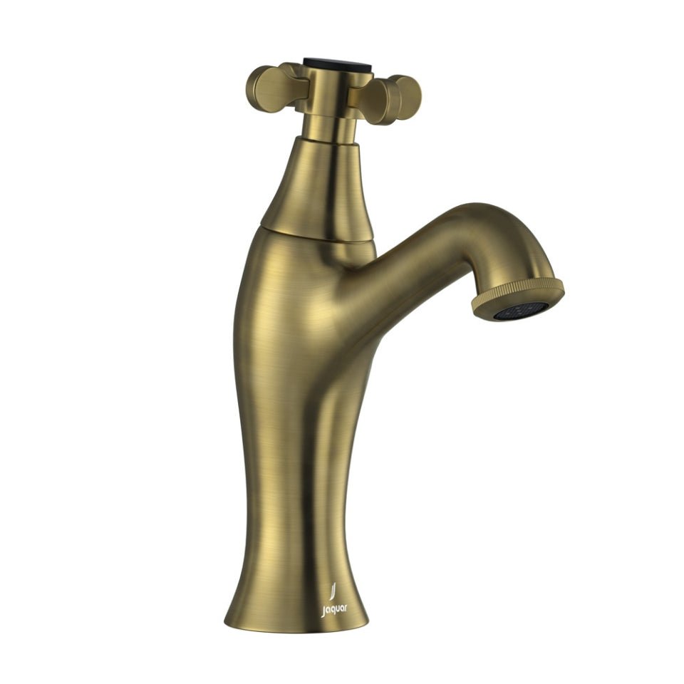JAQUAR TABLE MOUNTED REGULAR BASIN TAP QUEENS PRIME QQP-ABR-7011PM - ANTIQUE BRONZE
