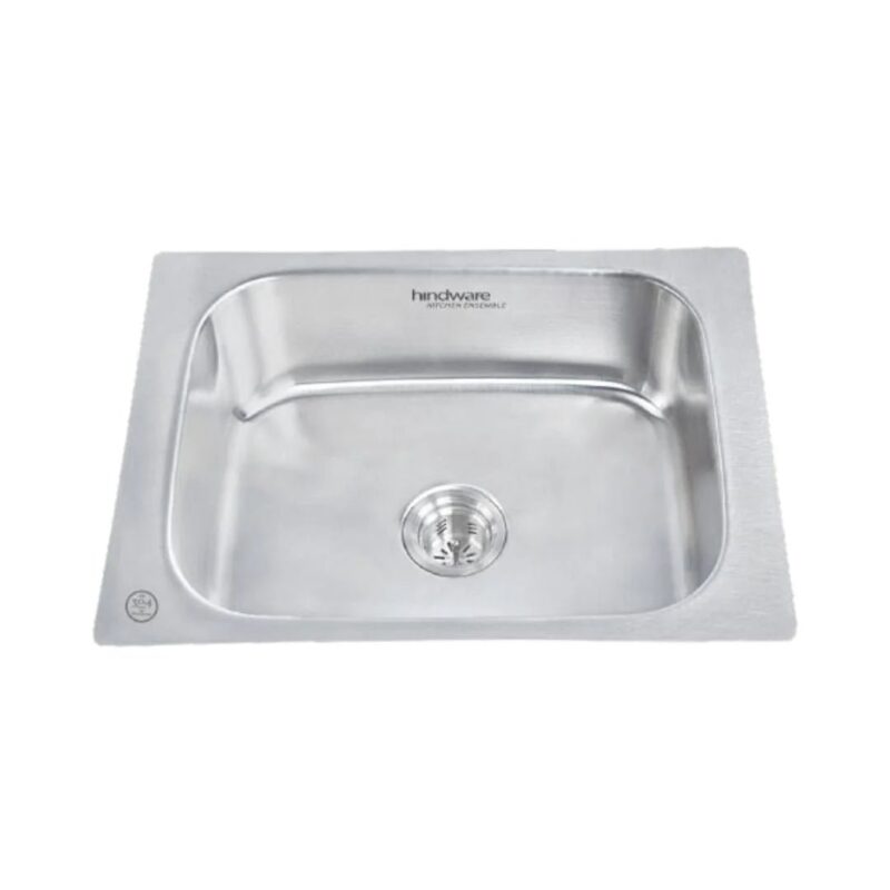 Hindware Stainless Steel Sink Pressed Series SINGLE BOWL FLAMINGO 22 x 18 x 8 ( 22 x 18 inches ) - Glossy