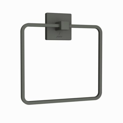 JAGUAR SQUARE TOWEL RING WITH WALL FLANGE-AKP-GRF-35721P- GRAPHITE