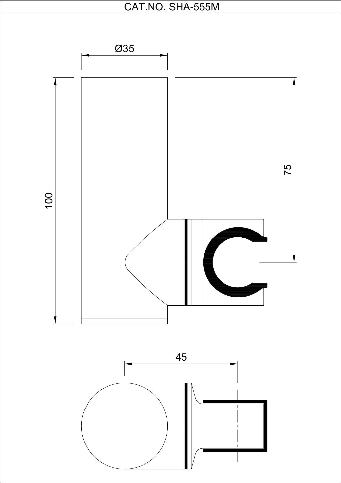 Jaquar Shower Fitting Wall Bracket SHA-CHR-555M - Chrome - Image 2