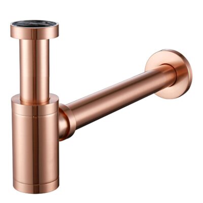 Rose Gold 579 Bottle Trap with 12" bottle trap pipe-Rose Gold
