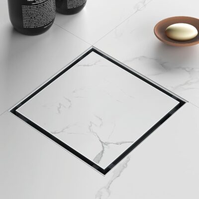 Picaso 6"x 6"Tile Insert Floor Drain- Chrome
