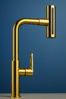 Picaso 4 Way 12" Tall Body Pillar Cock Tap- Gold
