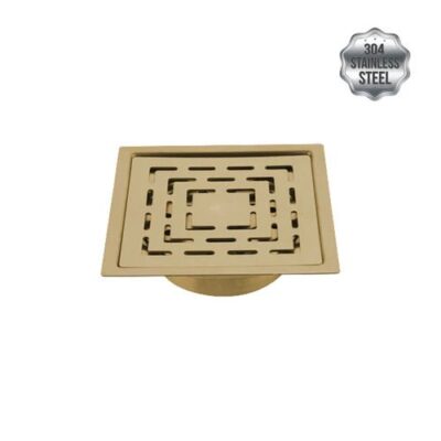 Picaso Half Maze 6x6 Floor Drain-Gold
