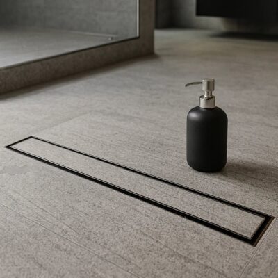 Picaso Piano 18"x4" Tile Insert Floor Drain - Chrome