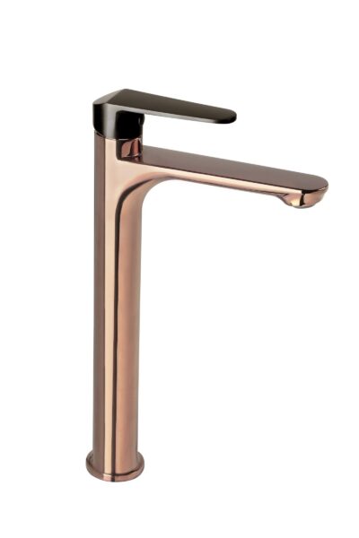 Picaso Tall Body Pillar Cock 12"- Rose Gold & Black