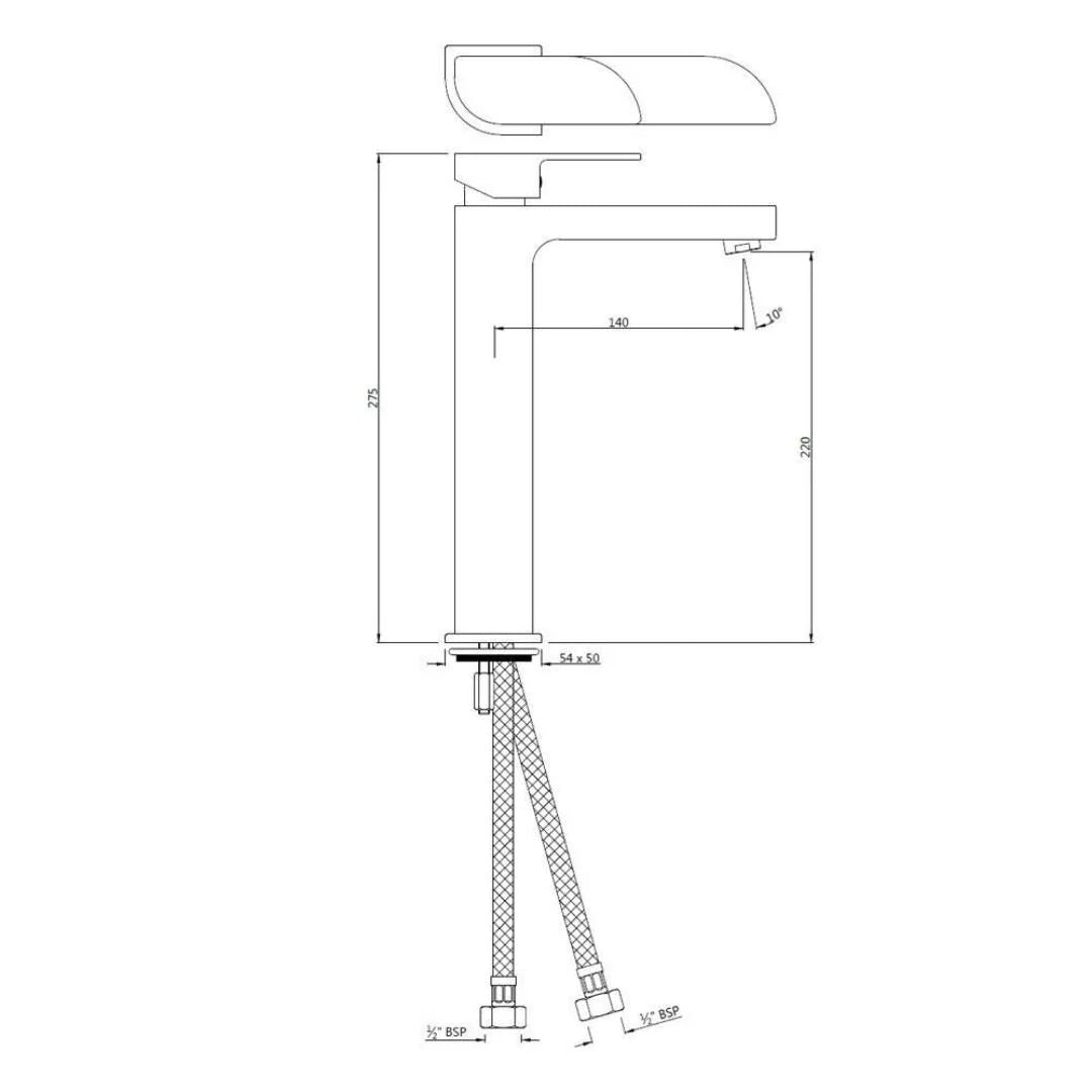 Jaquar Table Mounted Tall Boy Basin Mixer Alive ALI-SSF-85005B - Stainless Steel - Image 2