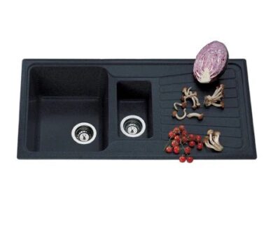 Nirali Quartz Sink Quartz Premium Range GRANIO ( 39 x 19.5 inches ) - Black Granite
