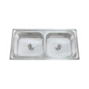 Hindware Stainless Steel Sink Pressed Series DOUBLE BOWL IMPERIO 37 x 18 x 8 ( 37 x 18 inches ) - Glossy