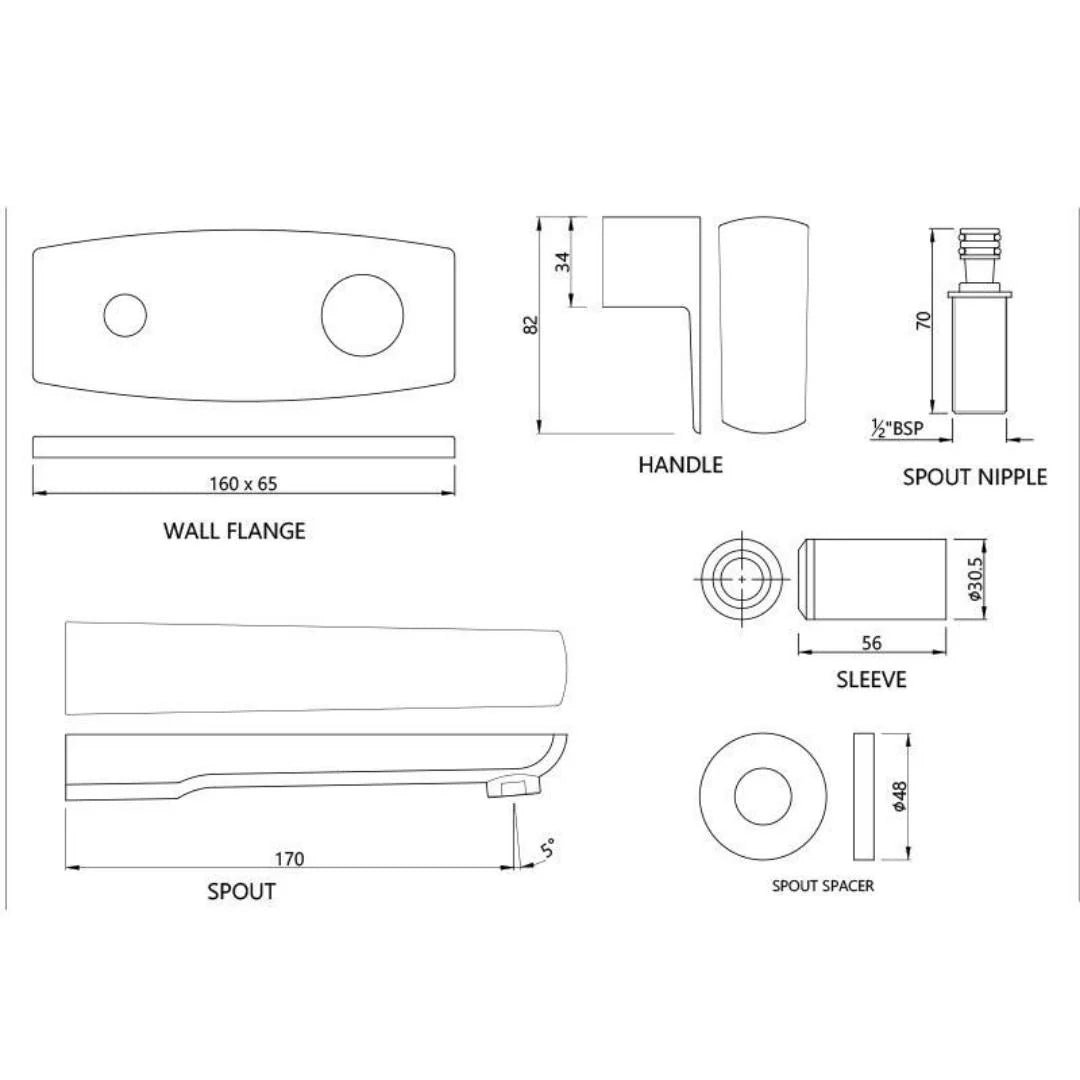 Jaquar Wall Mounted Basin Tap Kubix Prime KUP-SSF-35441KPM - Stainless Steel - Image 2