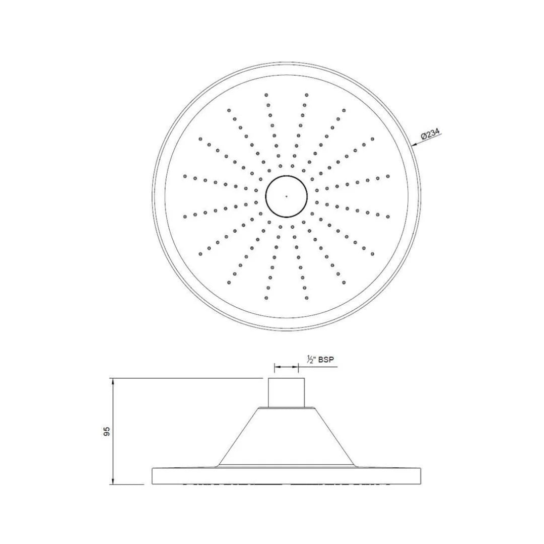 Jaquar Single Flow Overhead Shower OHS-CHR-1741 - Chrome - Image 2