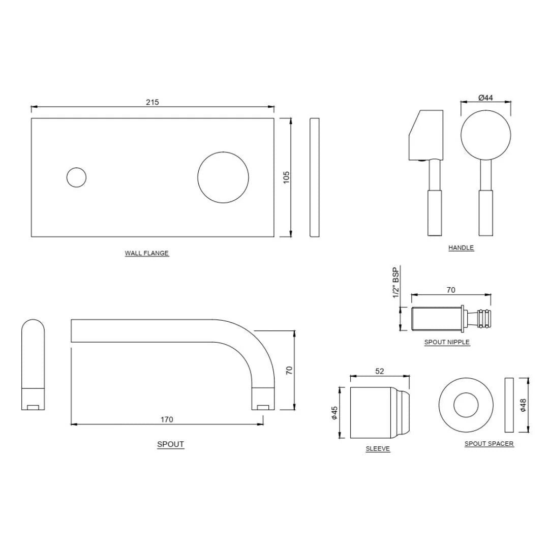 Jaquar Wall Mounted Basin Mixer Solo SOL-CHR-6233NK - Chrome - Image 2