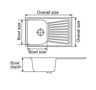 Nirali Quartz Sink Quartz Premium Range SPAZIO LV 1 ( 34 x 19.5 inches ) - White Granite - Image 2