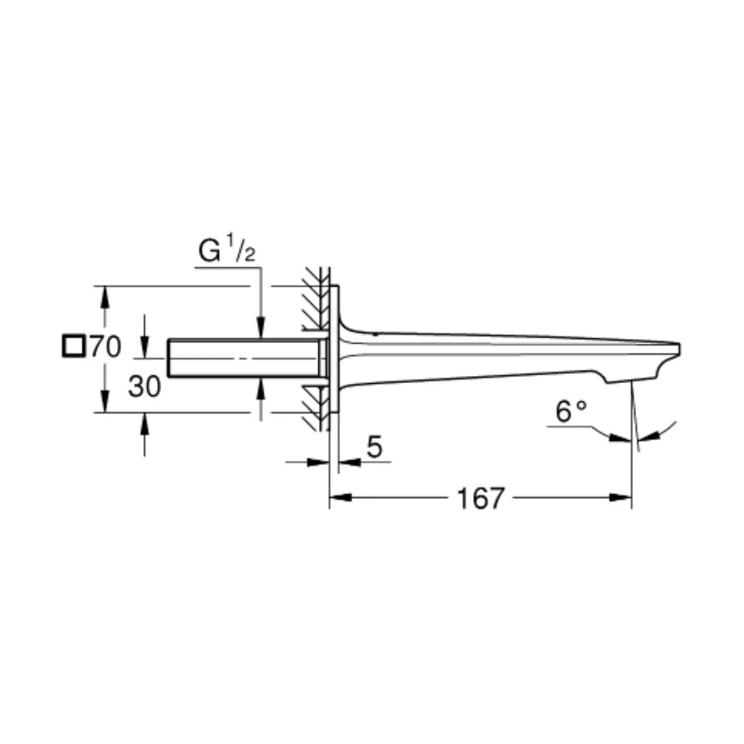 Grohe Wall Mounted Spout Allure 13264001 - Chrome - Image 6