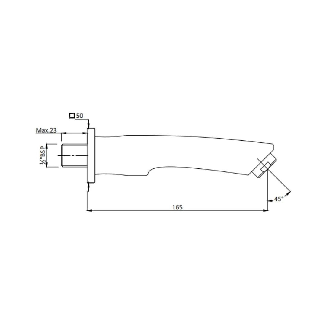 Hindware Wall Mounted Spout Avior F520009GRT - Black Chrome - Image 2