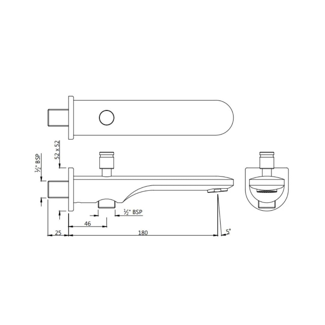 Jaquar Wall Mounted Spout Opal Prime SPJ-BLM-15463PM - Black Matt - Image 2